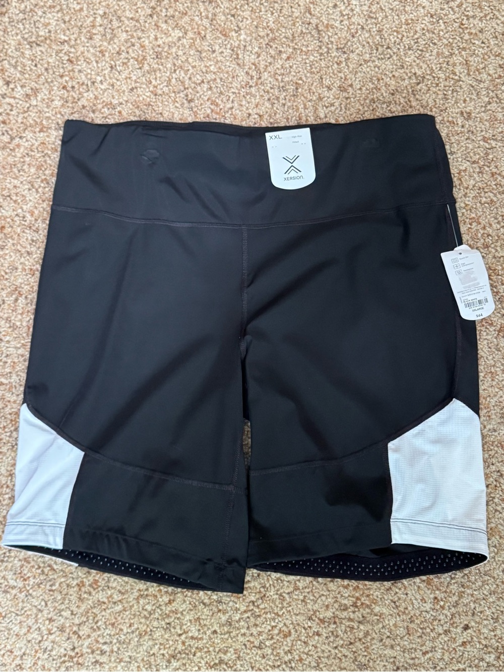 Xersion Black Athletic Shorts with White Side Panels